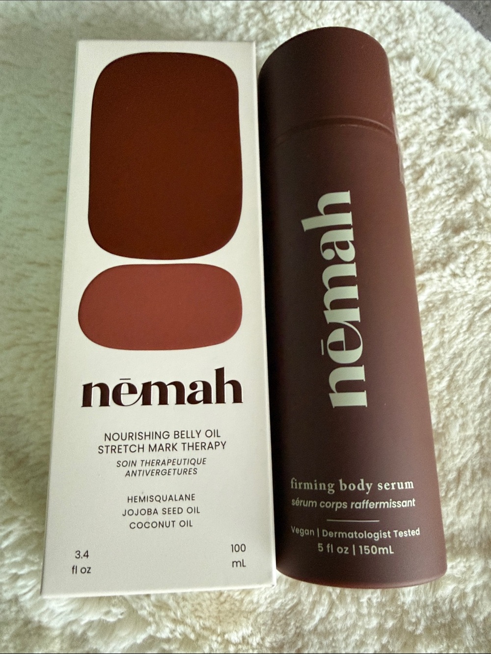 nêmah Firming Body Serum & Nourishing Belly Oil self care set